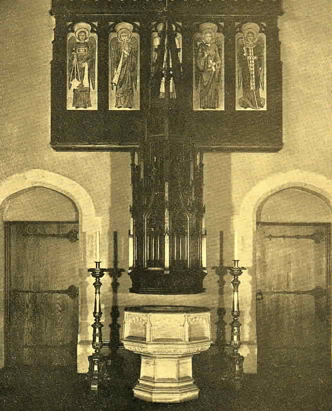 Baptismal Font, Canopy and Reredos (1926-1969)